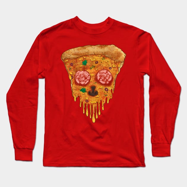 Pizza de los muertos Long Sleeve T-Shirt by opippi